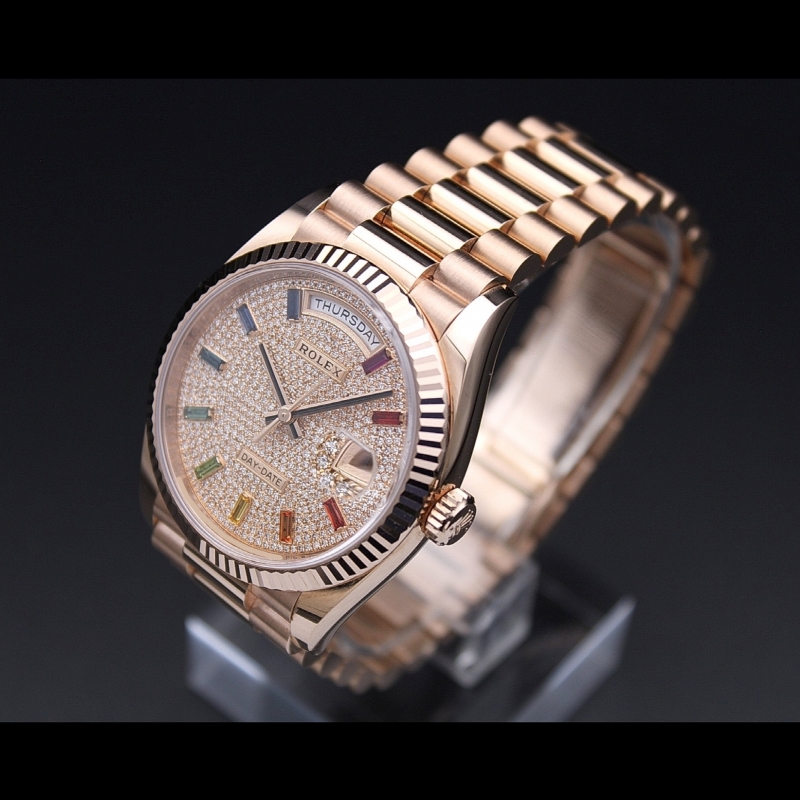 Day-Date 36 Rose Gold Pave Rainbow Diamond Dial